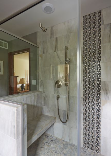 Shower with shower seat