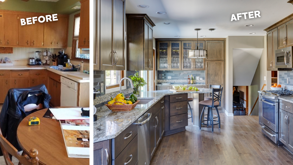 Luxury home remodeler Design Tech Remodeling before and after photo
