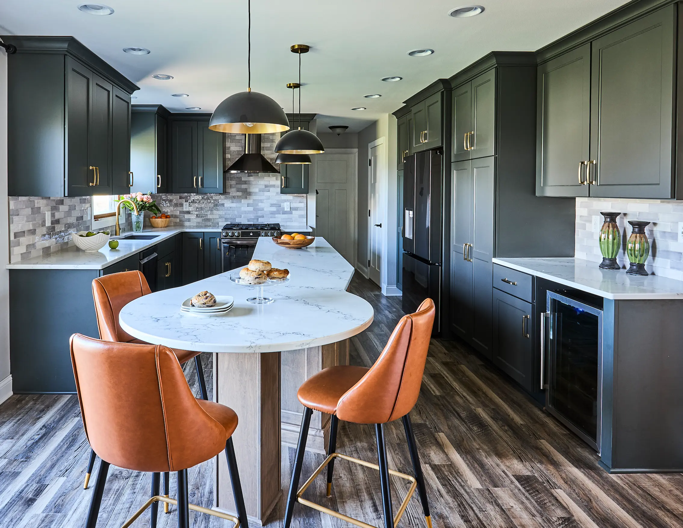 Remodeled Oak Creek kitchen with a purposeful island, integrated seating, and clear circulation
